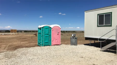 Clean porta potty rental units at a summer event in Southern Colorado 